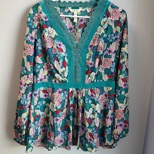 Floral Matilda Jane long sleeve sheer top